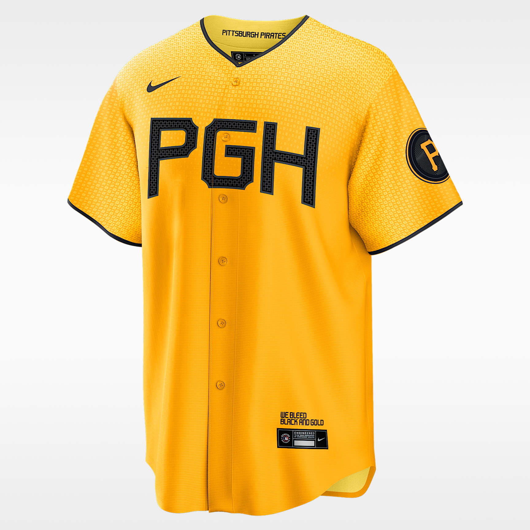 *p(R)ojectR GOLD PUCK Tシャツ(L) MLB Pittsburgh Pirates City Connect Men's Replica Baseball Jersey